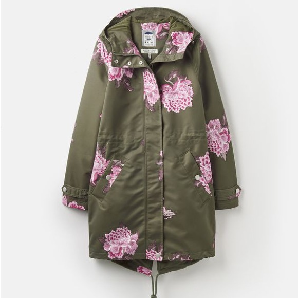 Joules “The Coast” Peony printed anorak style rain jacket - Picture 3 of 11